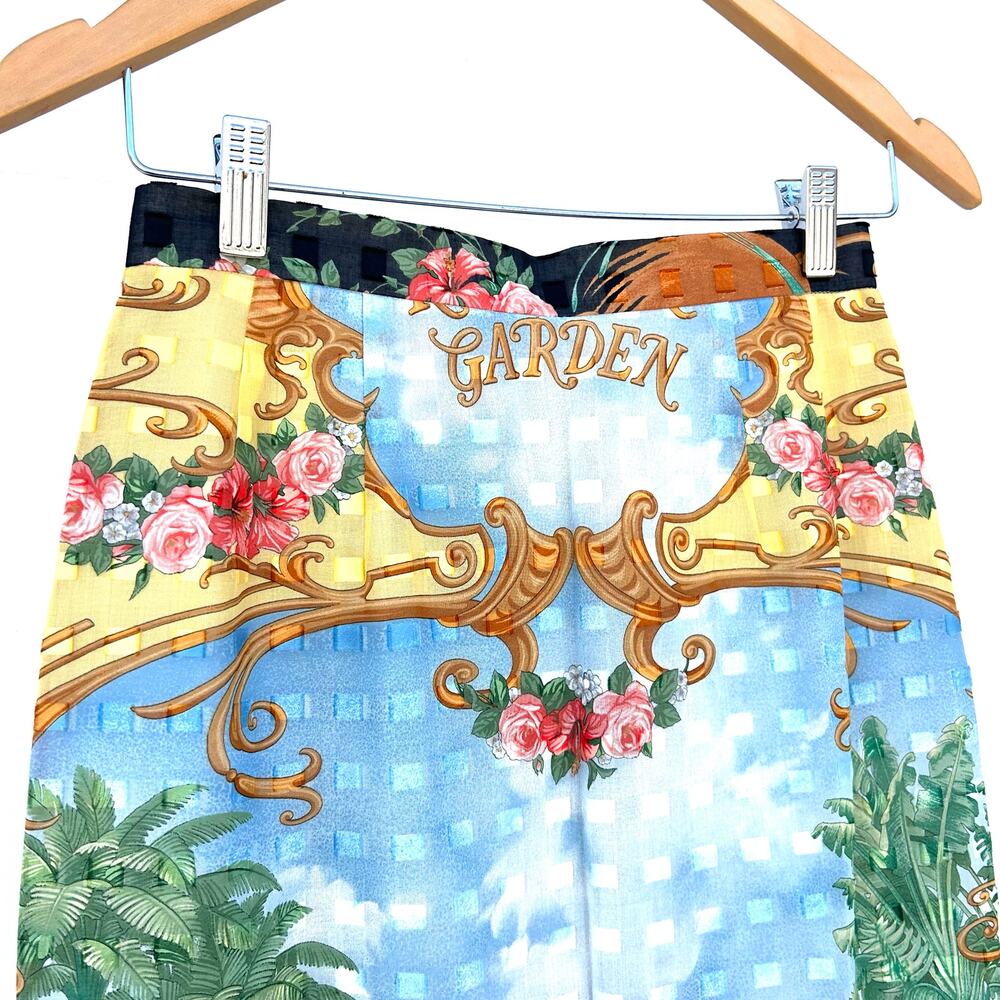 Beppe Spadacini 90s Midi Skirt Garden Versace Greek Print Italian 42 Baroque 6 - Picture 4 of 10